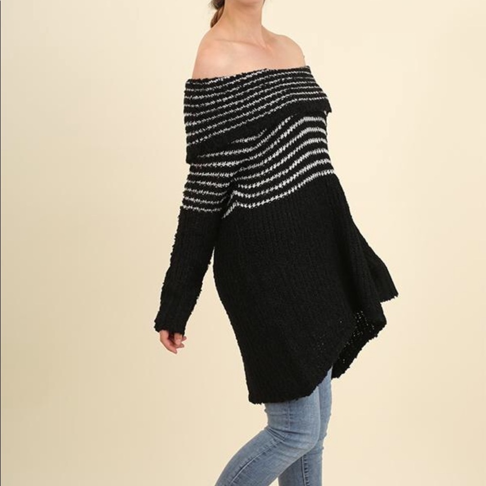 Oversized off the shoulder sweater